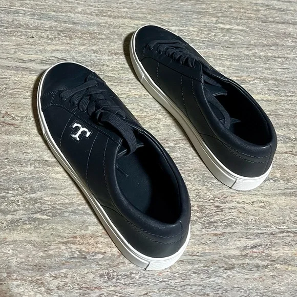 Tory Burch black leather sneakers